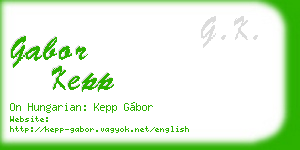 gabor kepp business card